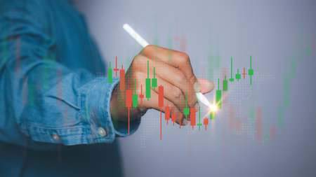 Goal business success strategy chart target and planning. Stock market, Business growth, progress or success. Stock market graph financial profit stock market development.の写真素材