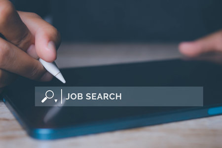 Businessman search job employment using tablet. employment concept.の写真素材