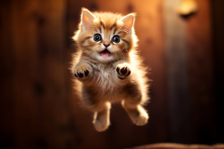 Cute Cat Jumping, Happy Cat.の素材