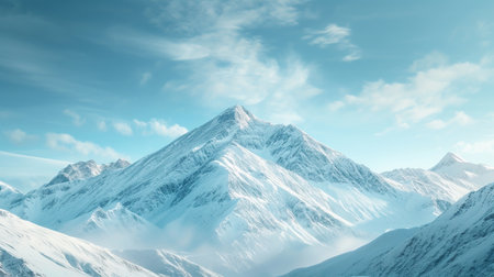 Mountain peak with snow panorama landscape.の素材