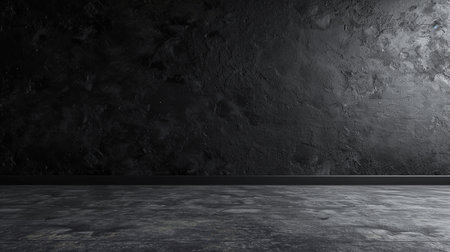 Black wall texture and dark concrete floor grunge background.の素材