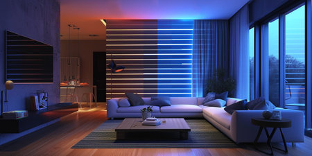 Modern living room interior in apartment.の素材