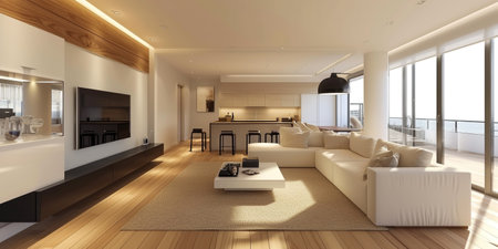 Modern living room interior in apartment.の素材