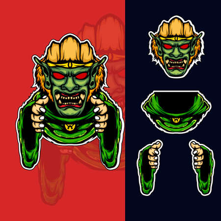 Vector graphic design illustrations, magic shaman esport  that can be used for  designs, stickers, etc.のイラスト素材