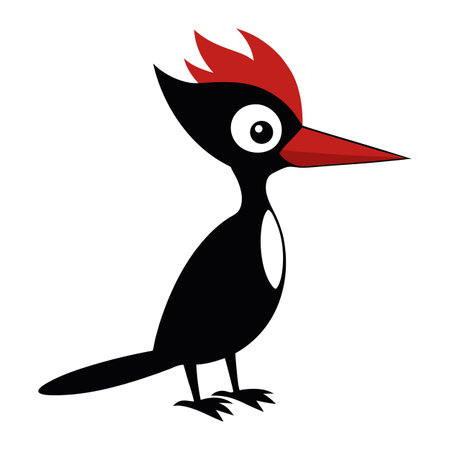 Cartoon woodpecker isolated on white background. Vector illustration.のイラスト素材