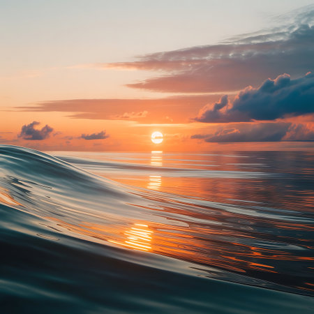 Beautiful seascape. Sunset over the sea. Nature composition.の素材