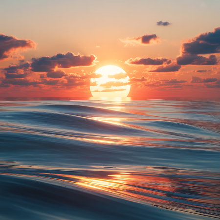 Beautiful sunset over the sea. Seascape. Nature composition.の素材