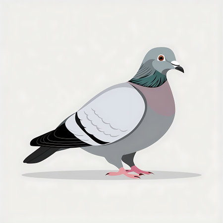 Pigeon on a white background. Vector illustration of a bird.の素材