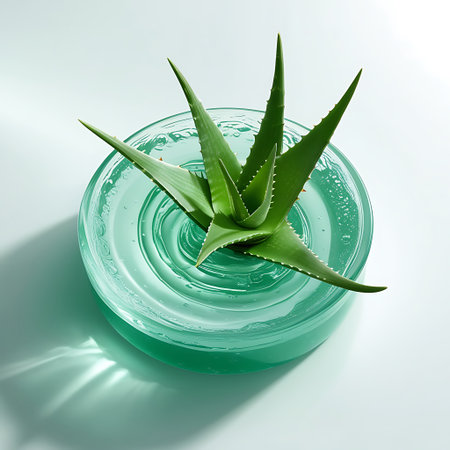 Aloe vera gel on white background. 3d illustration.の素材