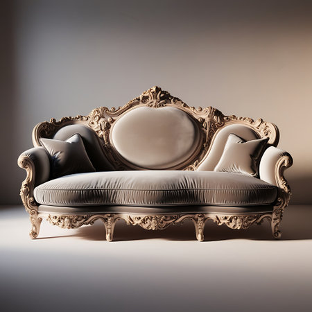 Luxury sofa in the living room. 3d render illustrationの素材