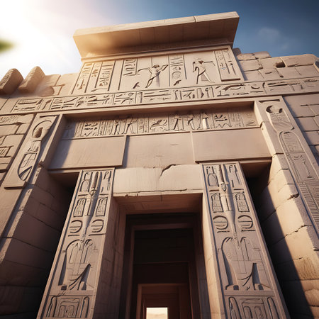 Hieroglyphics on the entrance of the Temple of Kom Ombo, Egyptの素材