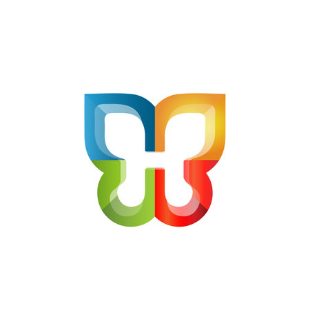 Letter R Business corporate abstract unity vector logo design template. Colorful Letter R Logo Design Element.の写真素材