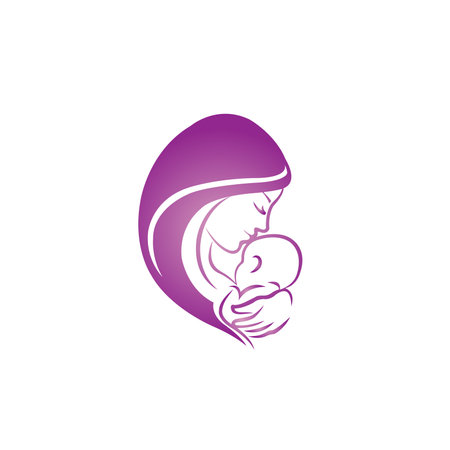 Mother and baby logo design. Mother and baby vector logo design.の写真素材