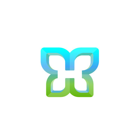Letter R Colorful Logo Design Template. Abstract Letter R Linked Logoの写真素材