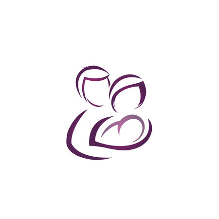 Family care logo design. Mother and child icon. Vector illustration.の写真素材