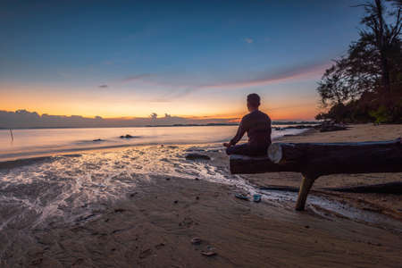 Wonderful Sunset at Batam Bintan Island Indonesiaの写真素材