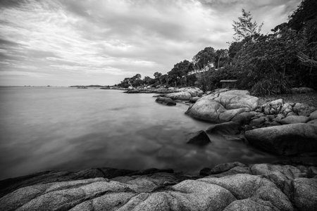 Blackwhite Panorama Photos at batam bintan island Indonesiaの写真素材