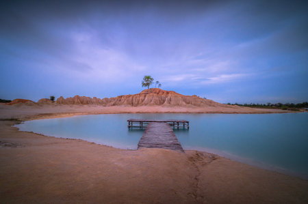 one of the most beautiful natural lake in Bintan Island, Indonesiaの写真素材