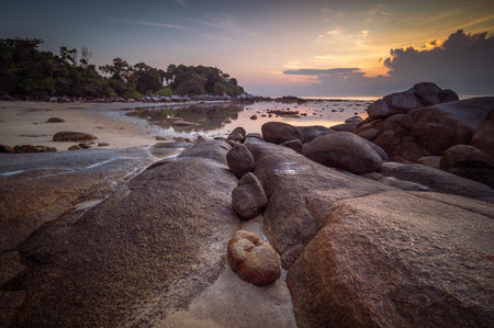 Landscape view of rock formation in Bintan Island, Indonesiaの写真素材