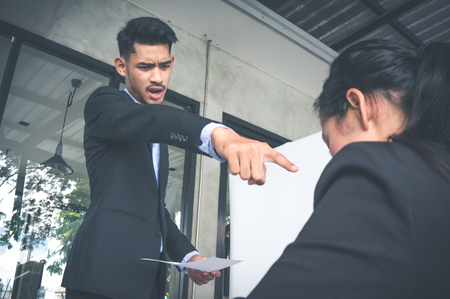 Businessman boss complain employeeの写真素材