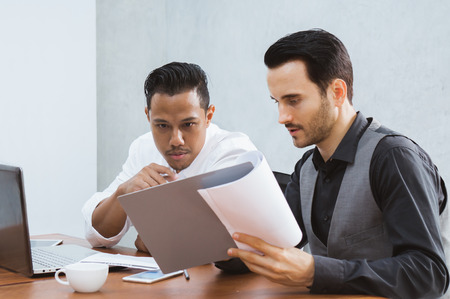 Businessman discuss and brainstorm in meeting roomの写真素材