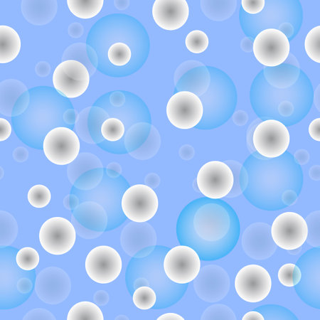 Seamless pattern with blue and white circles on a blue backgroundのイラスト素材