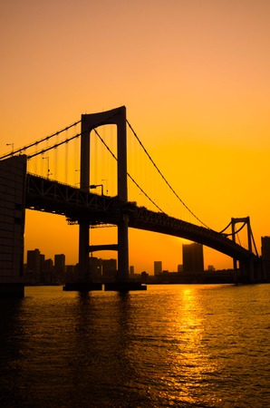 Sunset at Odaiba Bridgeの写真素材