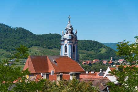 Clock Tower in the town of Wachau valley, Austriaのeditorial素材