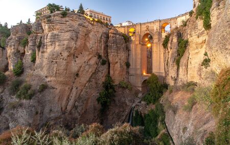 Travel sightseeing at Ronda, Ronda cliff vacation in Spain.の写真素材