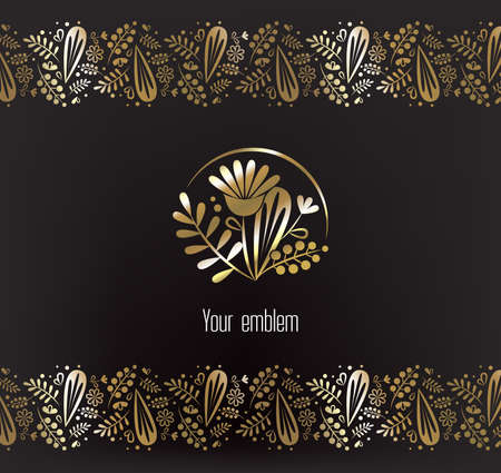 Organic emblem Vector illustration.のイラスト素材