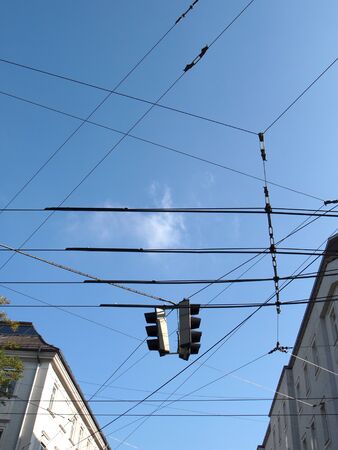 Hanging Traffic lightの写真素材