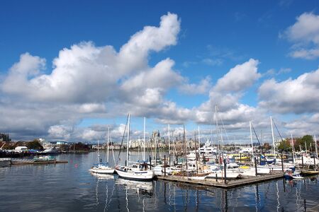Yacht harbor in Canadaの写真素材