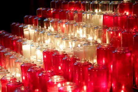 Candle in the churchの写真素材