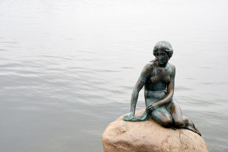Copenhagen, Denmark - April 17, 2018: View of the Little mermaid statue in Copenhagen Denmarkのeditorial素材
