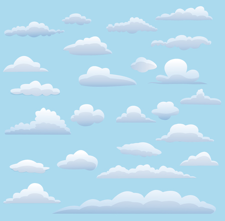 Vector illustration of 24 different style clouds . You can resize at any sizeのイラスト素材