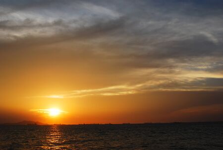 Sunset at Seechang island, Thailandの写真素材