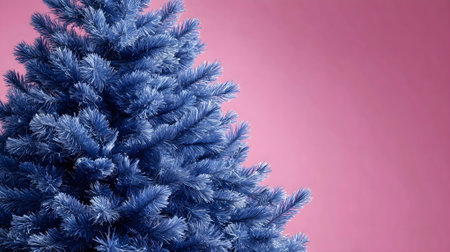 Christmas tree on a pink background with copy space for your text.ai generatedの素材