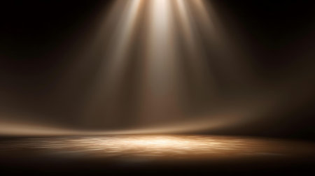 Empty stage with spotlights on a dark background. Vector illustration.ai generatedの素材