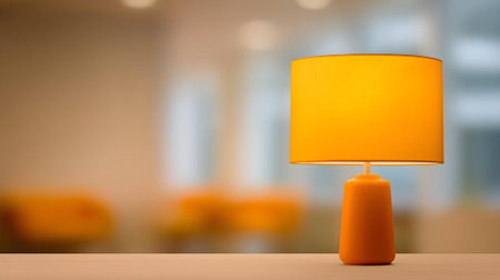 Orange lamp on the table in the living room. 3d rendering.ai generatedの素材