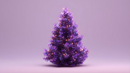 Christmas tree on purple background. 3D illustration. 3D rendering.ai generatedの素材