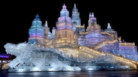 Harbin Ice and Snow Sculpture Festival a.ai generatedの素材