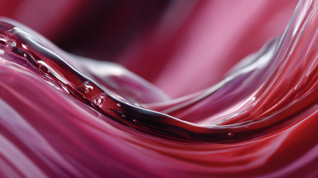 abstract background of red liquid with waves and bubbles, close-up.ai generatedの素材