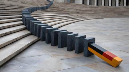 Staircase of the National Gallery in Washington DC, USA.ai generatedの素材