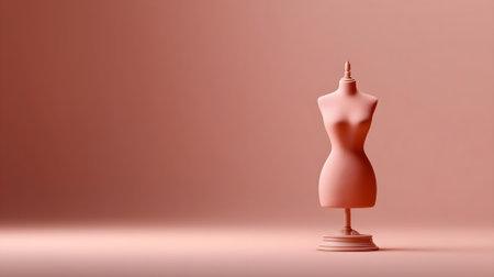 3d render of a red mannequin on a pink background.ai generatedの素材