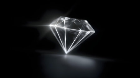 Diamond on a black background. 3D illustration. High quality photo.ai generatedの素材