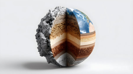 3d rendering of a planet made of crumpled paper and earth.ai generatedの素材