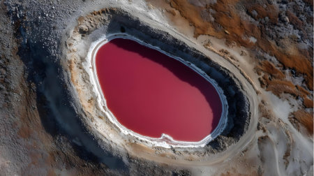 Aerial view of geothermal area in Yellowstone National Park, USA.ai generatedの素材