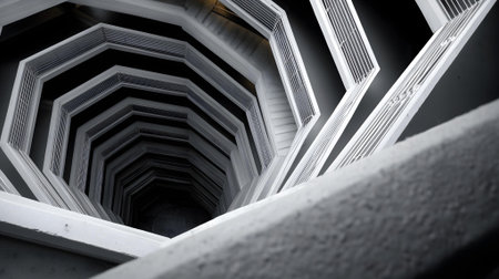 Staircase in a building. Abstract architecture background. 3d rendering.ai generatedの素材