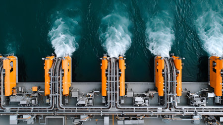 Offshore Industry. Oil and gas industry. Production and transportation of oil and gas products.ai generatedの素材