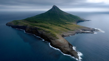 Aerial view of  island.ai generatedの素材